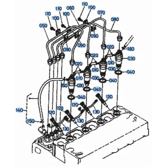Nozzle Holder Assembly for Kubota KH101 Mini Excavator