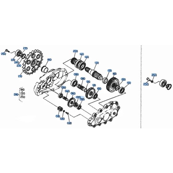 Drive Gear Assembly for Kubota KH101 Mini Excavator