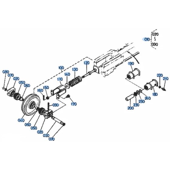 Idler (Rubber) Assembly for Kubota KH101 Mini Excavator