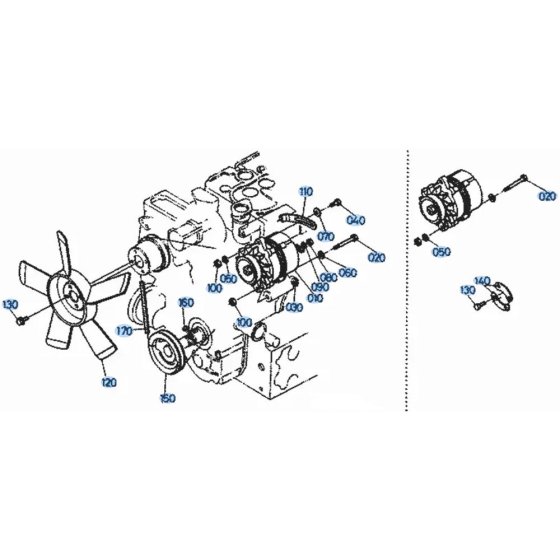 Fan Assembly for Kubota KH101 Mini Excavator