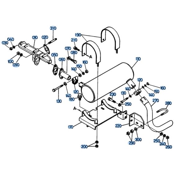 Muffler Assembly for Kubota KH151 Mini Excavator