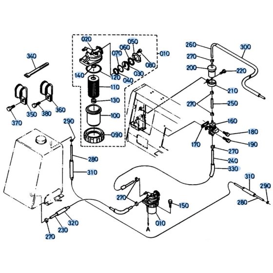 Fuel Filter Assembly for Kubota KH151 Mini Excavator