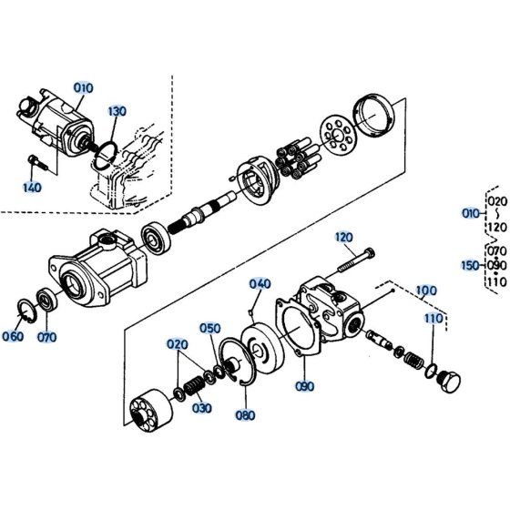 Drive Motor Assembly for Kubota KH151 Mini Excavator