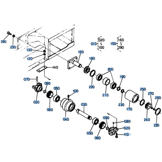 Track Roller (Iron) Assembly for Kubota KH151 Mini Excavator