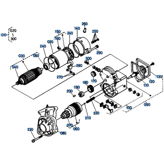Starter Assembly for Kubota KH151 Mini Excavator