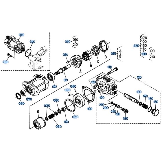 Drive Motor Assembly for Kubota KH191 Mini Excavator
