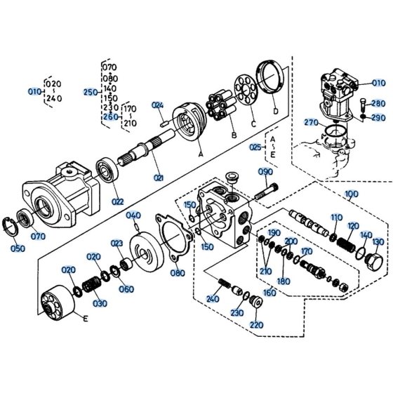 Swivel Motor Assembly for Kubota KH191 Mini Excavator