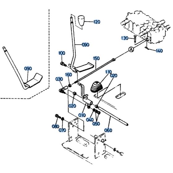 Control Lever (R/H) Assembly for Kubota KH191 Mini Excavator