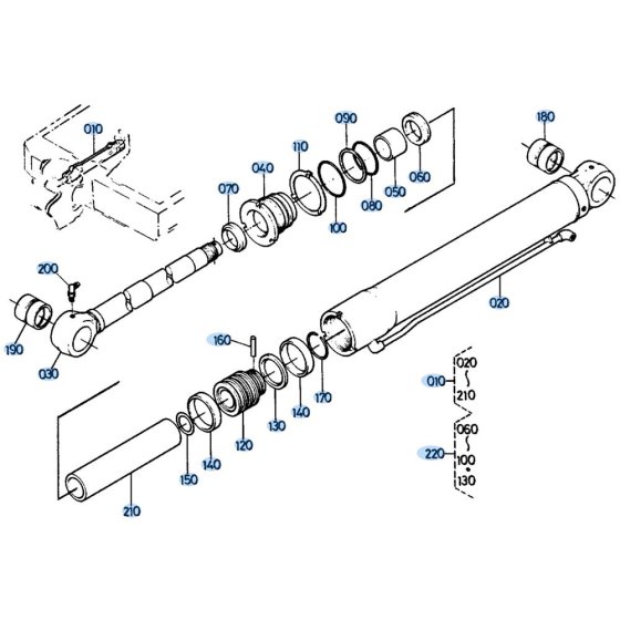 Swing Cylinder Assembly for Kubota KH191 Mini Excavator