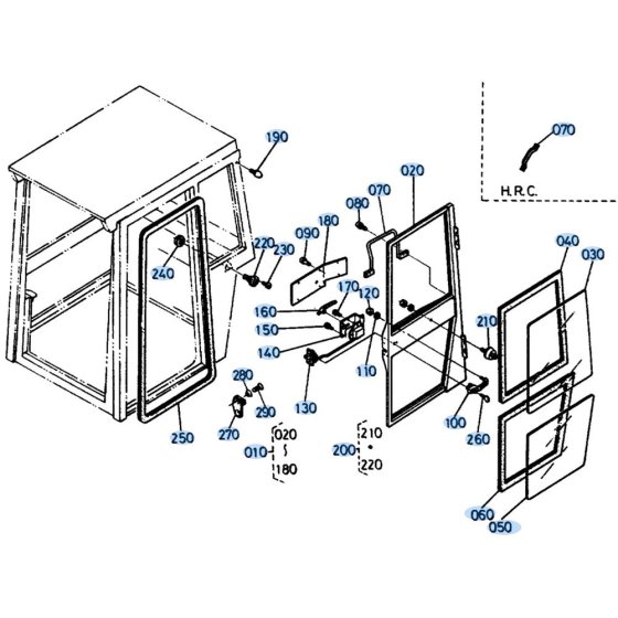 Door Assembly for Kubota KH191 Mini Excavator