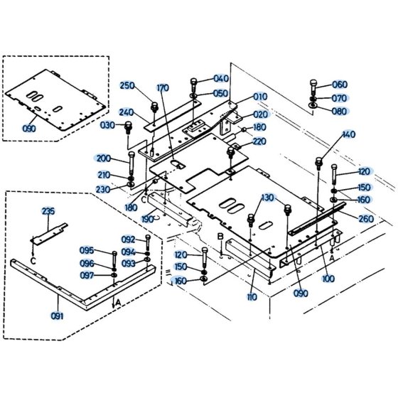 Floor Plate Assembly for Kubota KH191 Mini Excavator