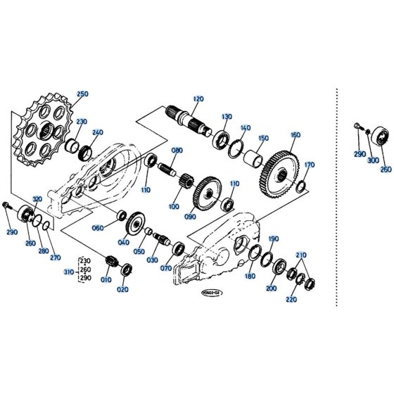 Drive Gear Assembly for Kubota KH191 Mini Excavator