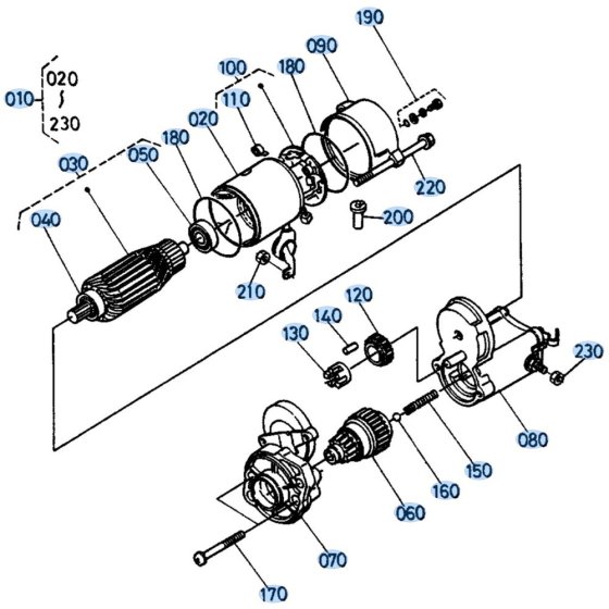 Starter Assembly for Kubota KH191 Mini Excavator