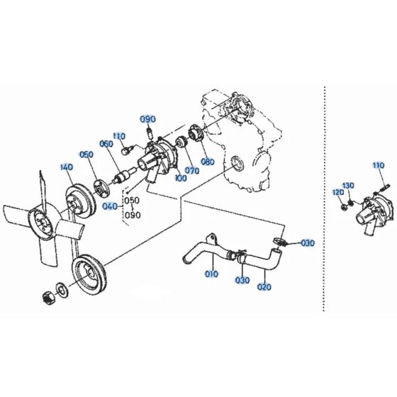 Water Pump Assembly for Kubota KH36