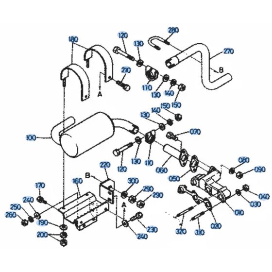 Muffler Assembly for Kubota KH51
