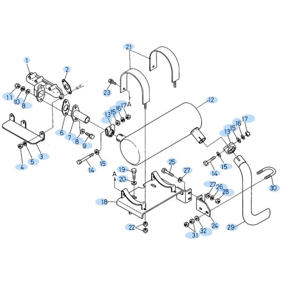 Exhaust System for Kubota KH60