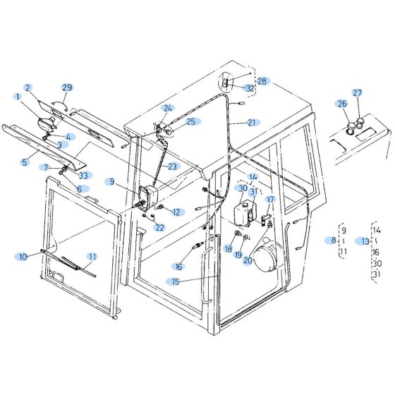 Wiper Assembly for Kubota KH60