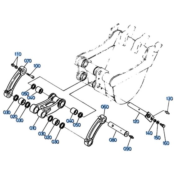 Bucket Link Assembly for Kubota KH61 Mini Excavator