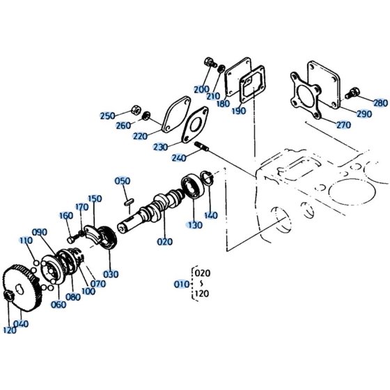 Injection Pump Camshaft Assembly for Kubota KH61 Mini Excavator