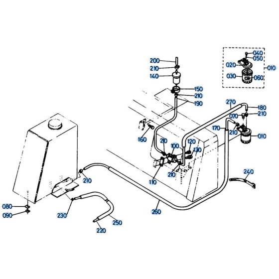 Fuel Filter Assembly for Kubota KH61 Mini Excavator