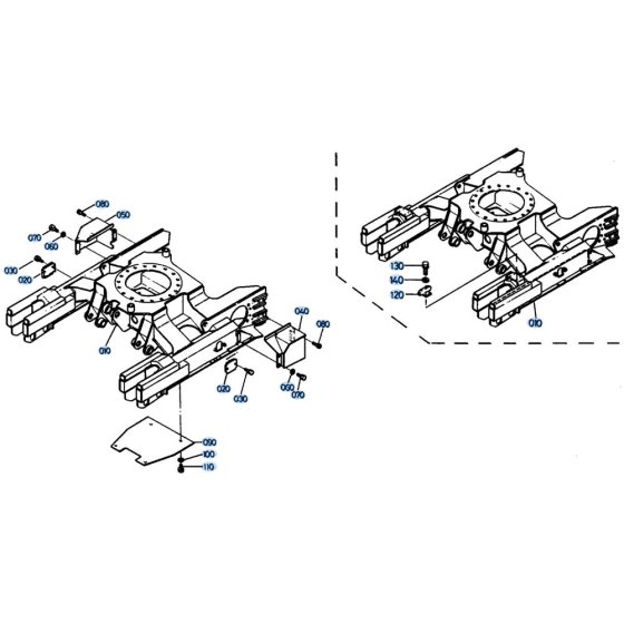 Track Frame Assembly for Kubota KH61 Mini Excavator