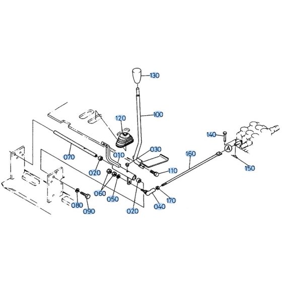 Control Lever (L/H) Assembly for Kubota KH66 Mini Excavator