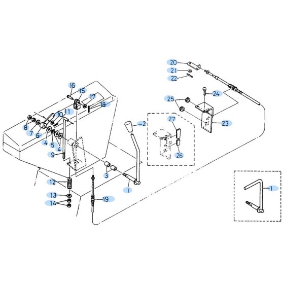 Accelerator Lever Assembly for Kubota KH90 Mini Excavator