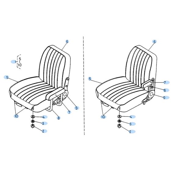 Seat Assembly for Kubota KH90 Mini Excavator
