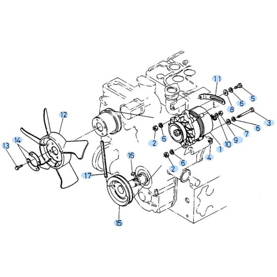 Fan Assembly for Kubota KH90 Mini Excavator