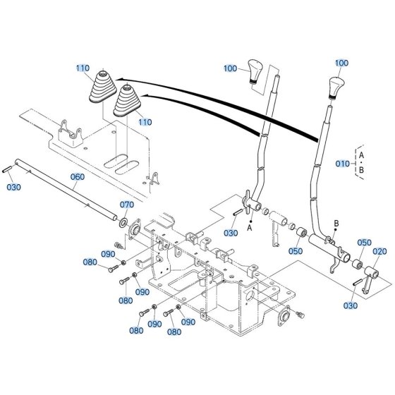 Control Lever Assembly for Kubota KX030-4 Mini Excavator