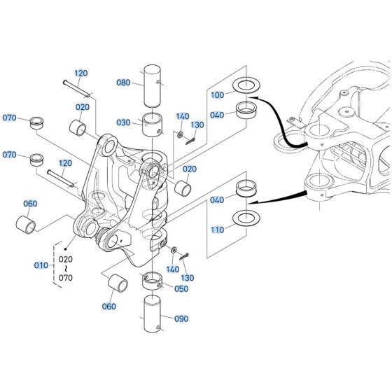 Swing Bracket Assembly for Kubota KX030-4 Mini Excavator