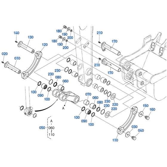Bucket Link Assembly for Kubota KX030-4 Mini Excavator