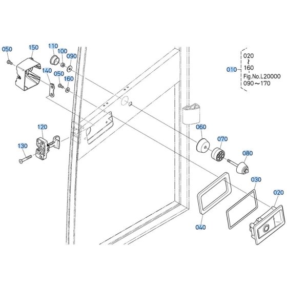 Door Assembly -1 for Kubota KX030-4 Mini Excavator