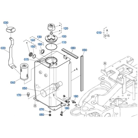 Oil Tank Assembly for Kubota KX030-4 Mini Excavator