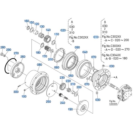 Drive Motor Assembly for Kubota KX040-5 Mini Excavator