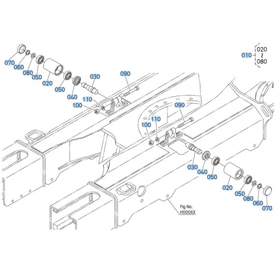 Carrier Roller Assembly for Kubota KX040-5 Mini Excavator
