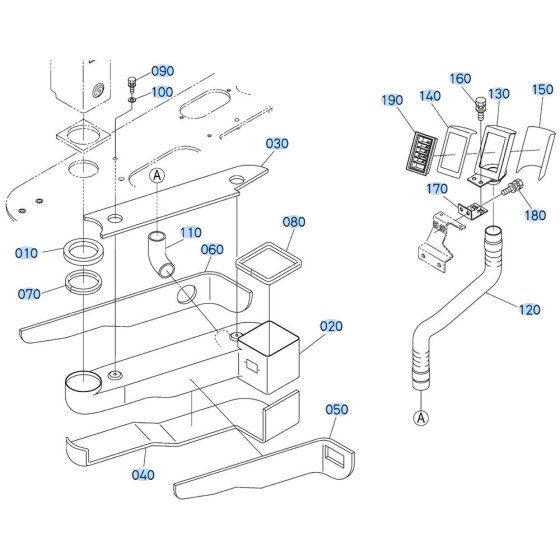 Air Conditioner Assembly for Kubota KX080-3 Mini Excavator