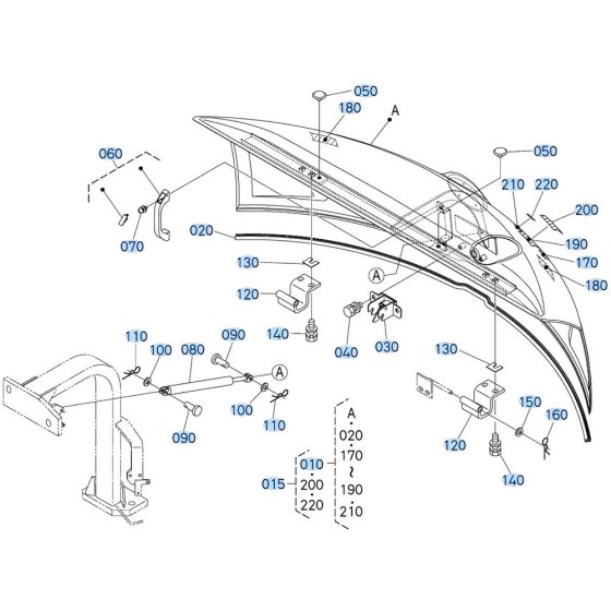 Bonnet Assembly for Kubota KX080-4s Mini Excavator
