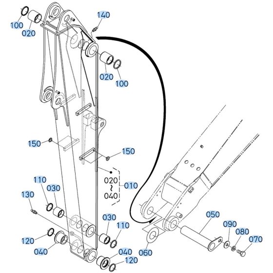Arm Assembly for Kubota KX080-4s Mini Excavator