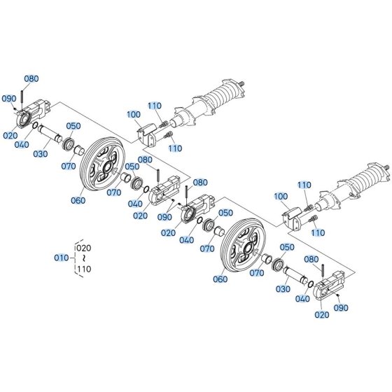 Idler Assembly for Kubota KX080-4s Mini Excavator