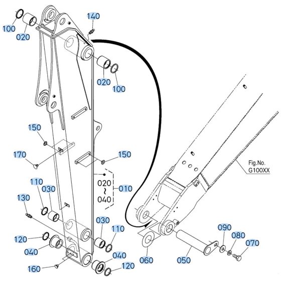 Arm Assembly for Kubota KX080-5 Mini Excavator