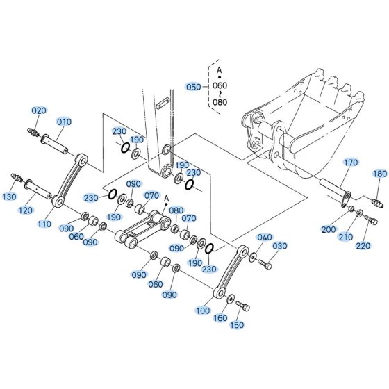 Bucket Link Assembly for Kubota KX121-3 Mini Excavator