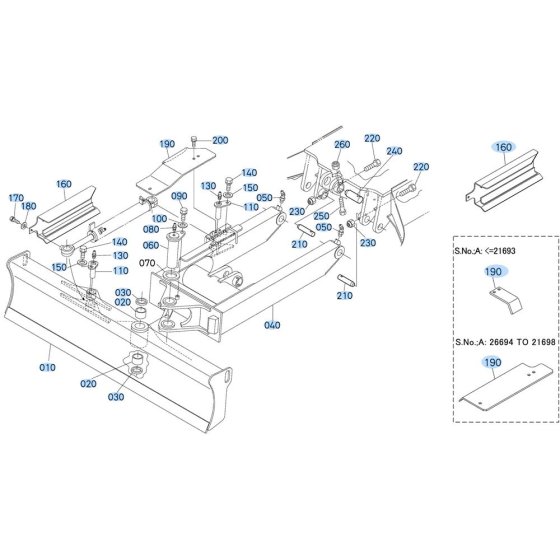 Blade (Angle) Assembly for Kubota KX121-3 Mini Excavator