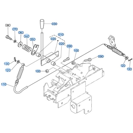 Accelerator Lever Assembly for Kubota KX121-3 Mini Excavator