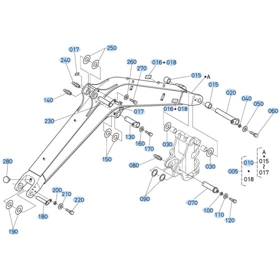 Boom Assembly for Kubota KX161-3s Mini Excavator