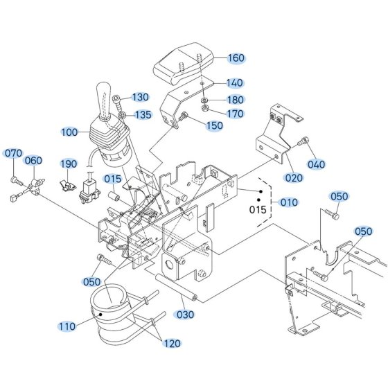Control Lever (R/H) Assembly for Kubota KX161-3s Mini Excavator