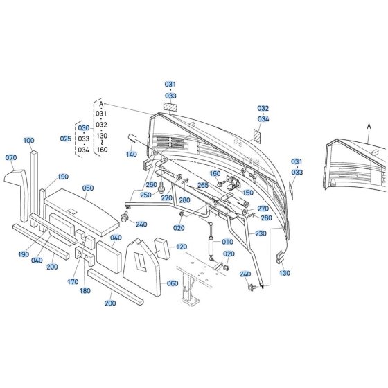 Bonnet Assembly -2 for Kubota KX161-3s Mini Excavator