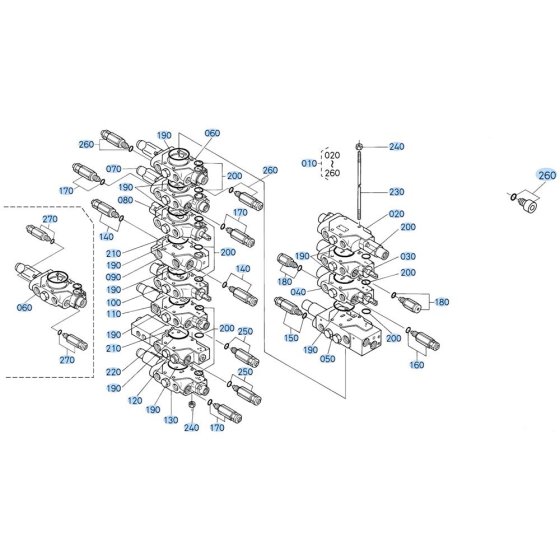 Control Valve Assembly for Kubota KX91-3s Mini Excavator
