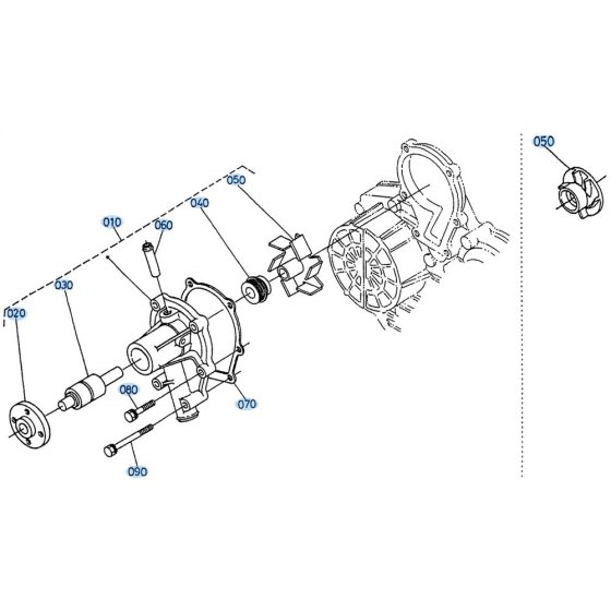 Water Pump Assembly for Kubota R310 Loader