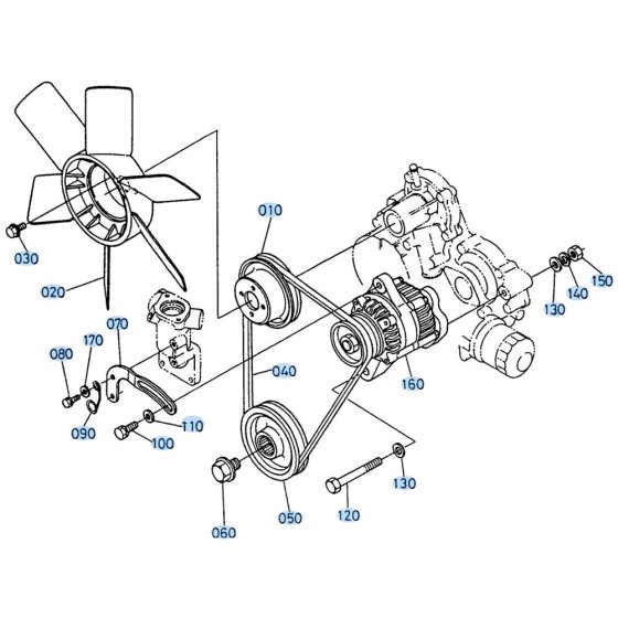 Fan Assembly for Kubota R310 Loader